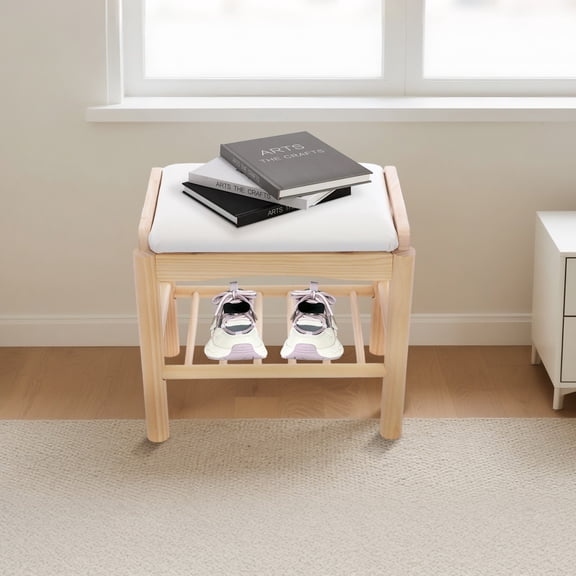 Shoe Storage Bench with Cushion  Stylish Entryway Solution for Comfort