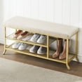thumbnail image 1 of Shoe Storage Bench with Seat Cushion, Entryway Shoe Rack Bench 2 Tier Shoe Storage Shelf, 1 of 8