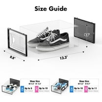 Shoe Storage Box, 15 Pack Clear Plastic Stackable Organizer for Closet, Interlocking Design Shoe Container Bins with Lids