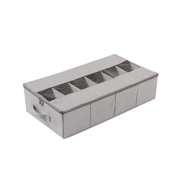 Shoe Storage Box with Transparent Window, Foldable Dust-Proof and Damp-Proof Fabric for Under-Bed and Closet