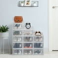 Shoe Storage Boxes 12 Pack Clear Plastic Stackable, White - Walmart.com