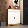 thumbnail image 1 of Shoe Storage Cabinet with Adjustable Shelves | Store Shoes and Accessories in Entryway | Particle Board Construction for Safety | Accommodate Large Items by Removing Shelves, 1 of 3
