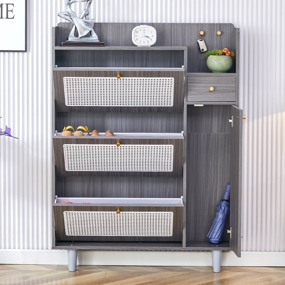 Shoe Storage Cabinet Narrow Hidden Shoe Cabinet Modern Storage Cabinet for Corridors and Living Rooms