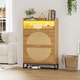 thumbnail image 1 of Shoe Storage Cabinet,Rattan Shoe Cabinet with 2 Flip Drawers & Sensor Light,Free Standing Wooden Shoe Organizer,Narrow Shoe Rack Cabinet for Entryway,Hallway, 1 of 8
