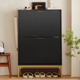 thumbnail image 1 of Shoe Storage Cabinet, Shoe Cabinet with 2 Flip Drawers, Narrow Shoe Rack Organizer for Entryway (Black), 1 of 8