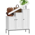 thumbnail image 1 of Mpow Shoe Storage Cabinet, Step Cabinet with 6-Tier Adjustable Shelves and Metal Legs, Freestanding Shoe Organizer, Farmhouse Modern Shoe Separate Storage Fits All Shoe Types - White, 1 of 8