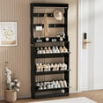 thumbnail image 1 of Shoe Storage Cabinet, Wood Shoe Organizer for Entryway with 3 Flip Drawers, Freestanding Shoe Rack with Adjustable Shelf, Narrow Shoe Dresser for Front Door Entrance(Black, 78.74" x 31.5" x 9.37"), 1 of 7