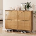 thumbnail image 1 of Shoe Storage Cabinet for Entryway, Narrow Shoe Cabinet with 4 Flip Drawers, Freestanding Shoe Rack Organizer for Foyer, Hallway, 1 of 9