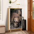 thumbnail image 1 of Shoe Storage Cabinet with 3 Flip Drawers for Ancient artesian well hanging wood bucket wooden roof Shoe Rack Storage Organizer, 1 of 8