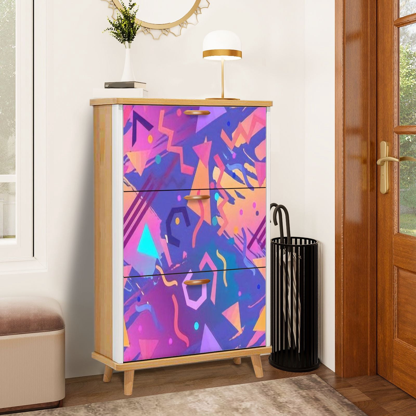 Shoe Storage Cabinet with 3 Flip Drawers for Retro vintage 80s 90s ...