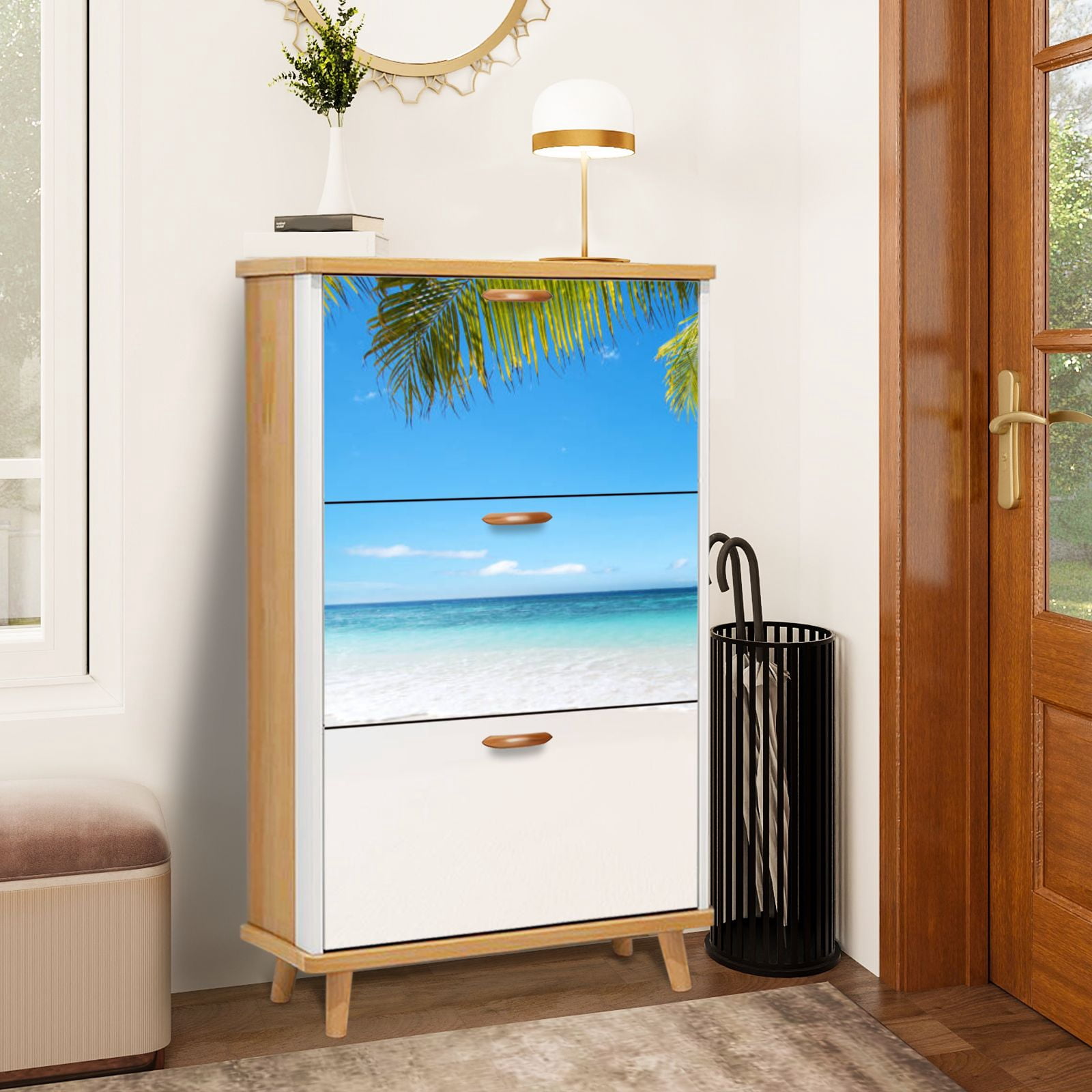 Shoe Storage Cabinet with 3 Flip Drawers for Tropical beach Maldives ...