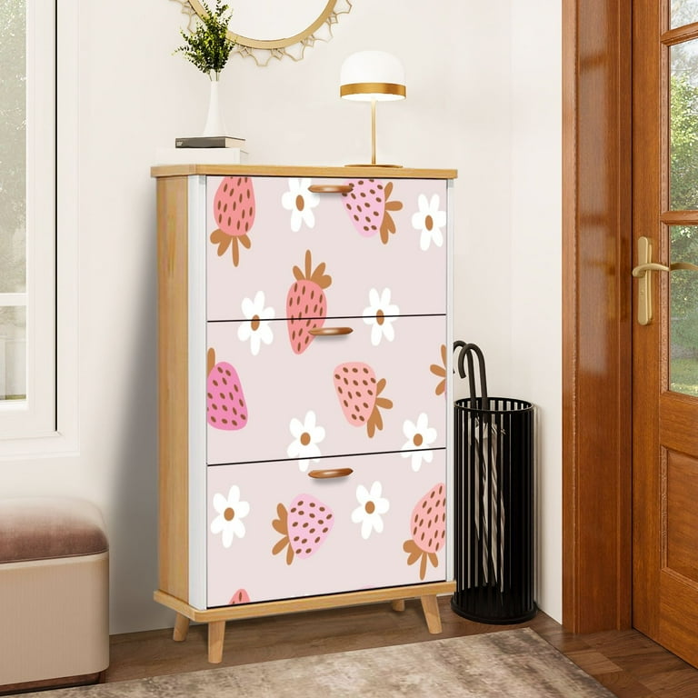 Shoe Storage Cabinet with Flip Drawers for fruit flowers