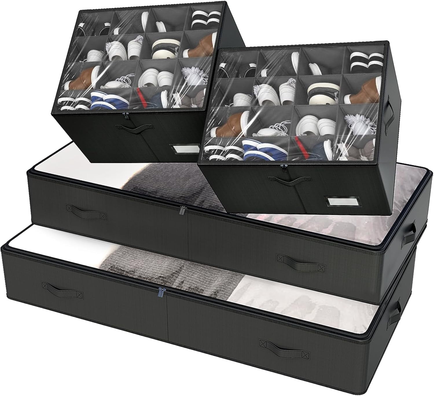 Container Store Shoe Storage Racks Shoe Storage Organizer for Closet, 4 Pack Large Closet Shoe Organizer ...