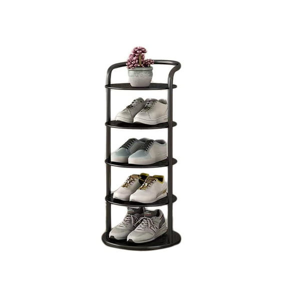 Shoe Storage Organizer Shoe Rack Multi-Layer Vertical Shoe Rack Save Space Iron Stand Storage Shelf for Living Room Doorway Furniture Products Shoe Rack for Door (5 Layer White China)