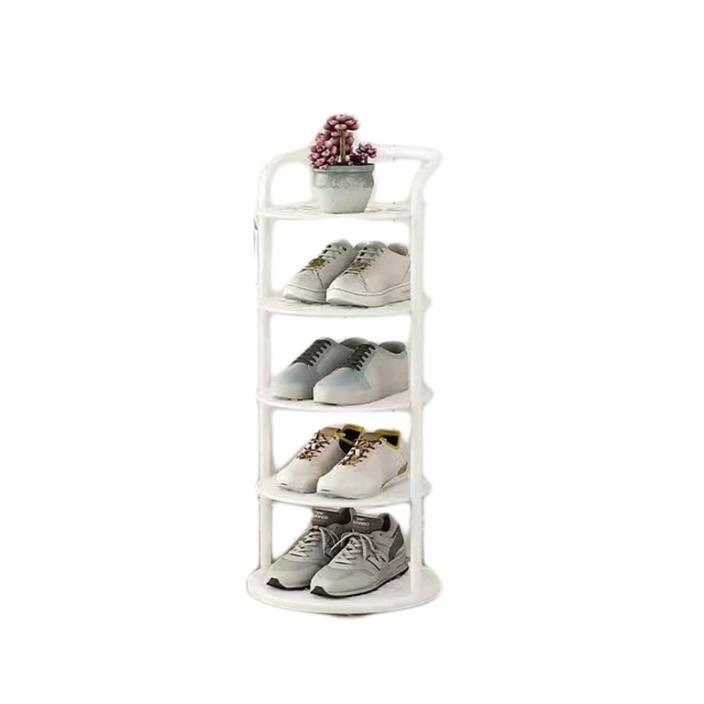 Shoe Storage Organizer Shoe Rack Multi-Layer Vertical Shoe Rack Save Space Iron Stand Storage Shelf for Living Room Doorway Furniture Products Shoe Rack for Door (5 Layer White China)