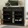 thumbnail image 1 of Shoe Storage Organizer With 4 Flip Drawers, Black, Multifunctional For Entrance Hall Entranceway Rack & Modern, 1 of 7