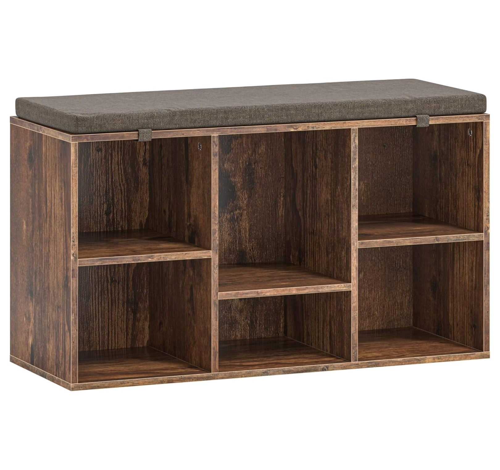 Shoe Storage Rack with Seat, 6 Cubby Shoe Organizer for Entryway ...