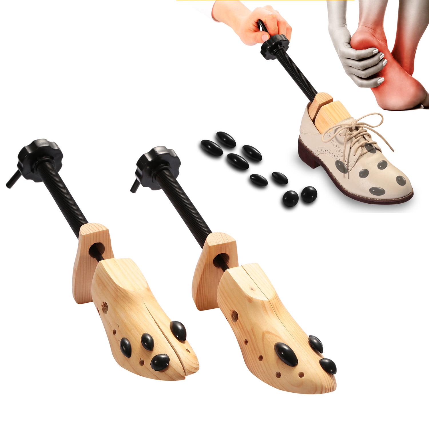 iMounTEK Adjustable Wooden Shoe Stretcher for Men and Women, Shoe ...