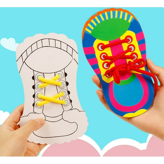 Shoe Tying Practice, Wooden Learn to Tie Your Own Shoes Threading Lacing Shoes Training Early Learning Kits | Threading Lacing Shoes Training Board Early Learning, Decorative Accessories