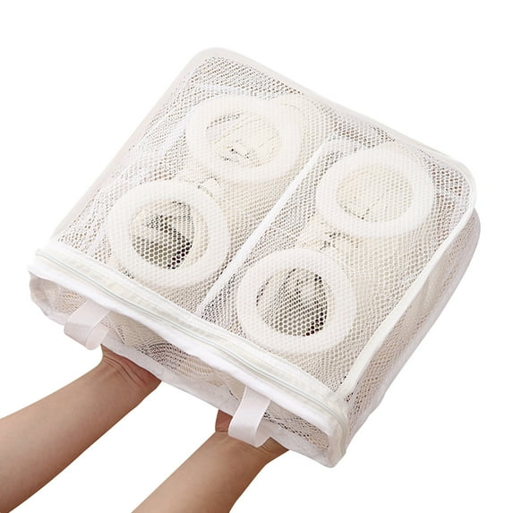 Shoe Washing Bag Portable With Zipper Breathable Recyclable Thickening Washing Machine Shoes Bag