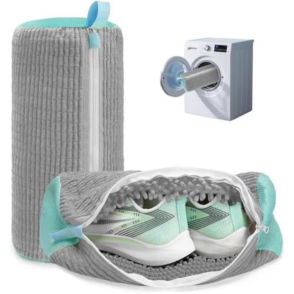 Shoe Washing Machine Bag Laundry Shoe Bag for Washer and Dryer Reusable 2pc Shoe Cleaning Bags for Sneakers 360° Deep Cleaning Machine for All Shoes Types With Self-locking Zipper