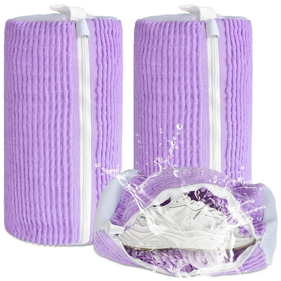Shoe Washing Machine Bag - Set of 2 Shoe Washing Bags, 360° Deep Clean Shoes Laundry Bag, Reusable Shoe Bag for Washing Machine, Sneaker washing machine bags, Purple