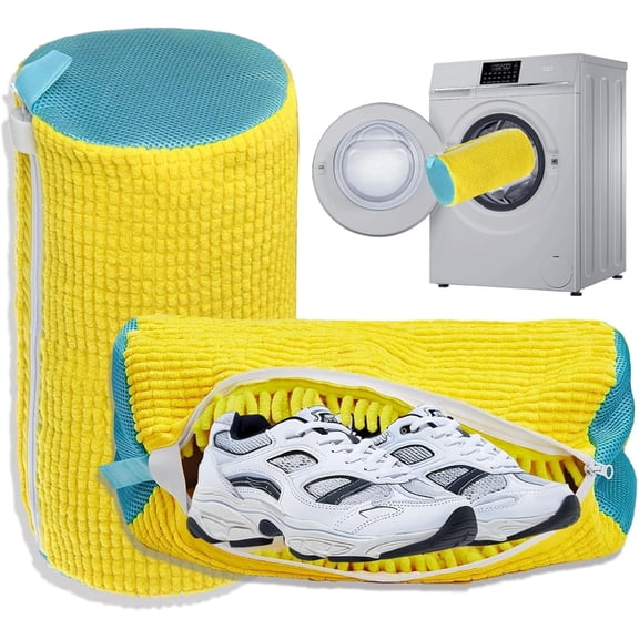 Carestrong shoe washing machine bag - Set of 2 Shoe Washing Bags, 360° Deep Clean shoe washing bag, Reusable Shoe Bag for Washing Machine, Sneaker washing machine bags, Yellow