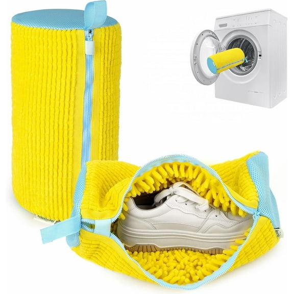Shoe Washing Machine Bag - Set of 2 Shoe Washing Bags, 360° Deep Clean Shoes Laundry Bag, Reusable Shoe Bag for Washing Machine, Sneaker washing machine bags, Yellow