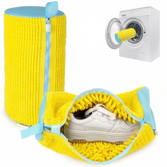 Shoe Washing Machine Bag - Set of 2 Shoe Washing Bags, 360° Deep Clean Shoes Laundry Bag, Reusable Shoe Bag for Washing Machine, Sneaker washing machine bags, Yellow