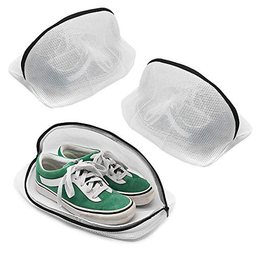 Shoe Washing Machine Bags,3PCS Mesh Laundry Bags for Shoes,Sneakers,Trainers,Tennis Shoes,Slippers,Fit up to Mens Size 12