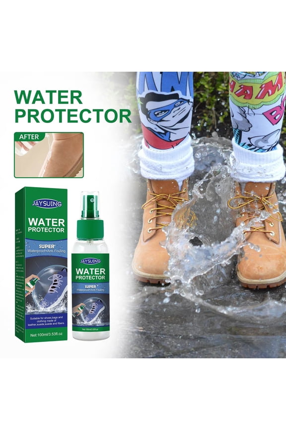 Shoe Waterproof Spray, Stain Repellent Protector for Leather Suede Boots, Odorless Non-Toxic Water & Oil Resistance Treatment, 3.4oz
