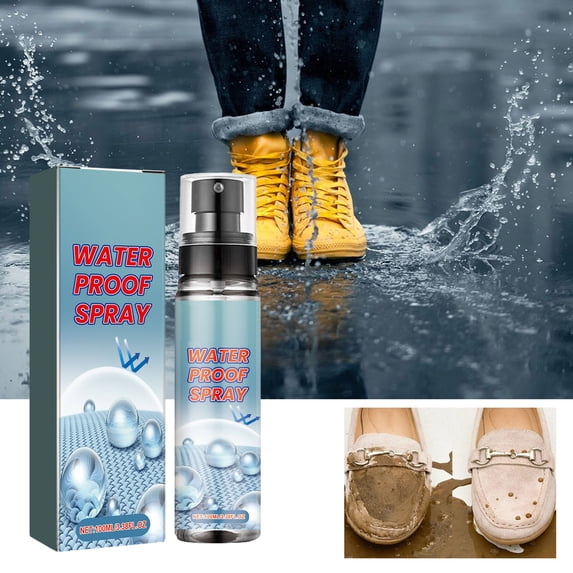 Shoe Waterproofing Spray, Suede Leather Fabric Protector with Rain Stain Shield, Long Lasting Degreasing Cleaner for Sneakers Boots Bags, All Material Quick Dry Treatment, 3.4 fl oz