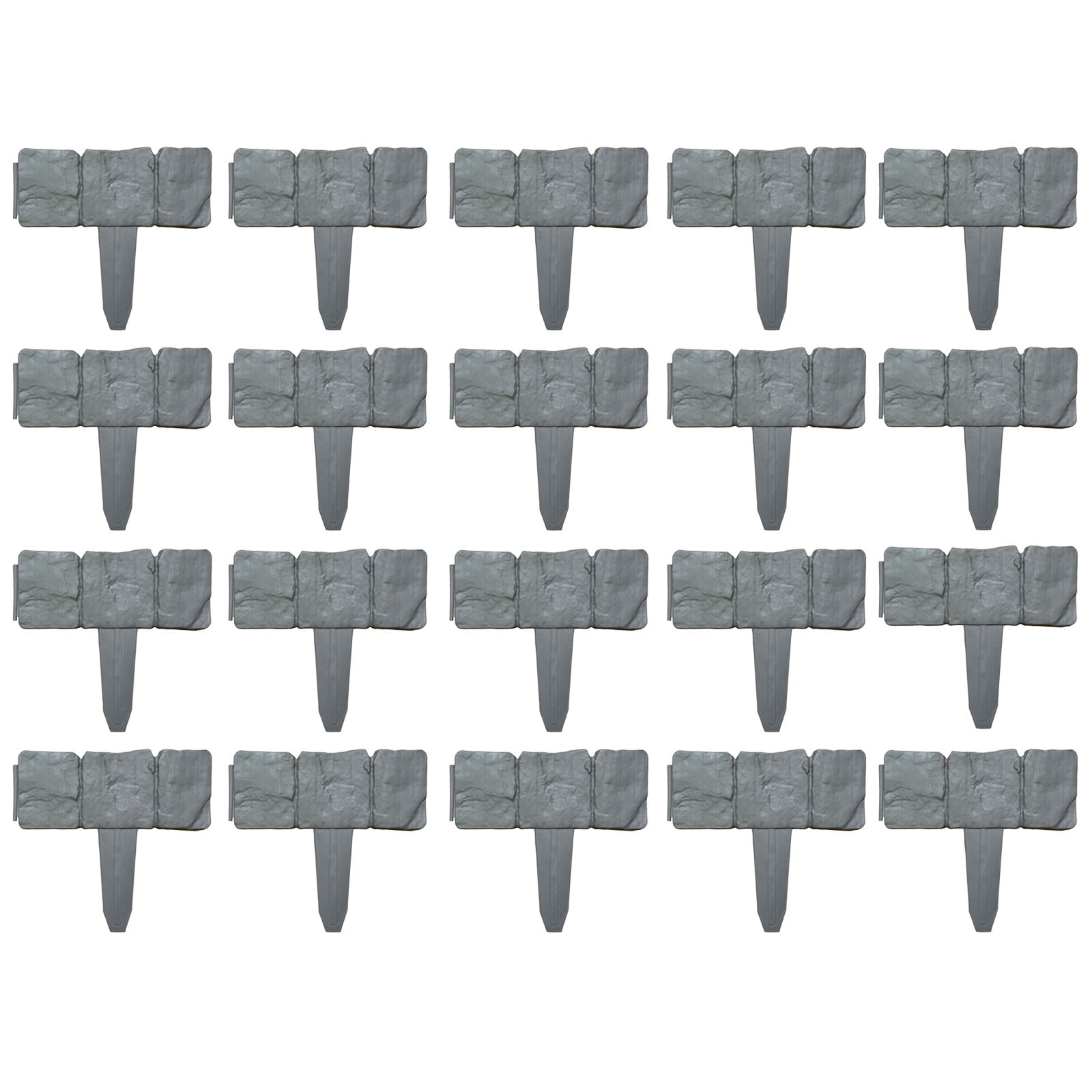 Shoe for Women 20 Pcs Garden Border Edging Grey Stone Effect Edging