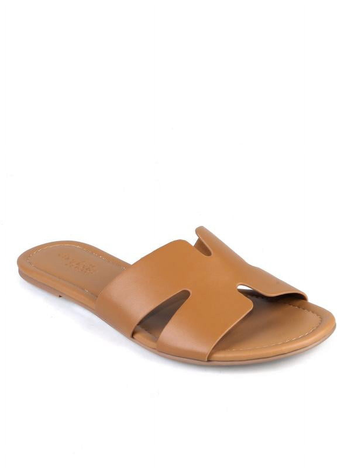 ShoeLala Women's Slide Sandal in Cognac