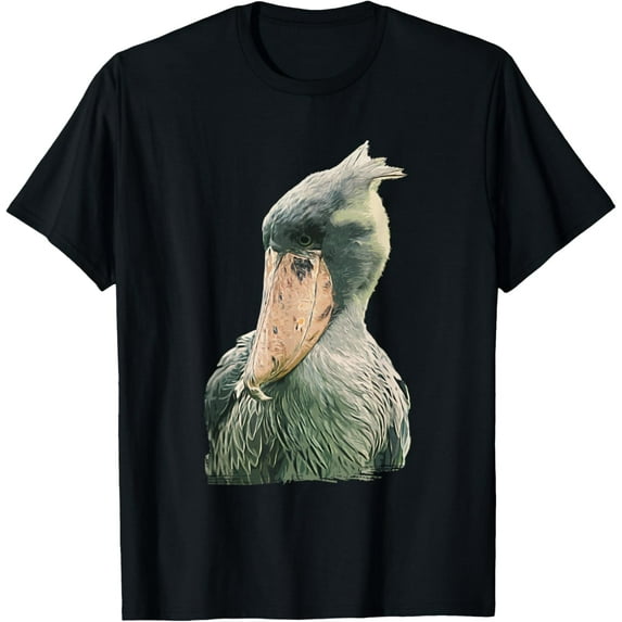Shoebill Stork T-ShirtMen and women, White Black T-shirt, size: Extra large S-1858XL