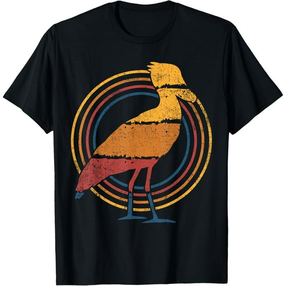 Shoebill Whalehead Stork Bird T-ShirtMen and women, White Black T-shirt, size: Extra large S-1860XL