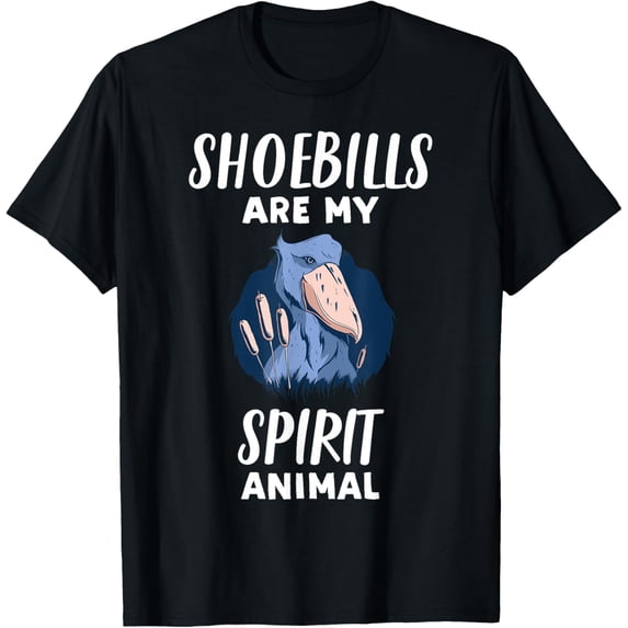 Shoebills Are My Spirit Animal | Funny Shoebill Lover T-ShirtMen and women, White Black T-shirt, size: Extra large S-1864XL