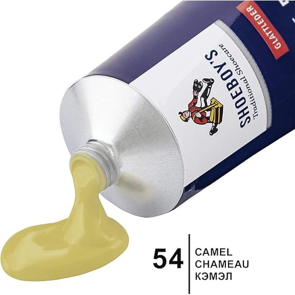 Shoeboy's 54 Camel Leather Cream - best intensive care and rejuvenation of leather shoes. Cleans, cares, conditions, shines and refreshes the color of the leather.