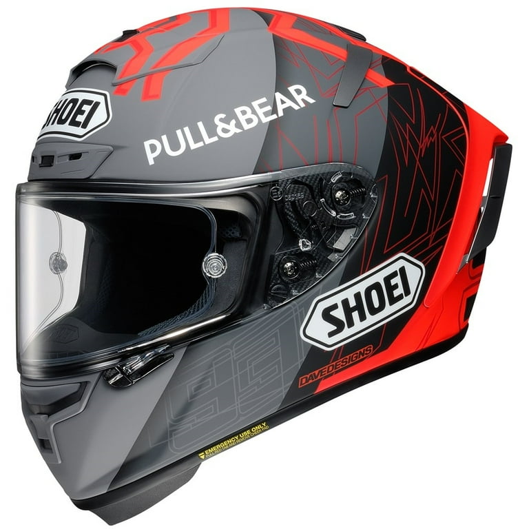 Shoei X-Fourteen Marquez Black Concept 2.0 Helmet (Medium, Red (TC