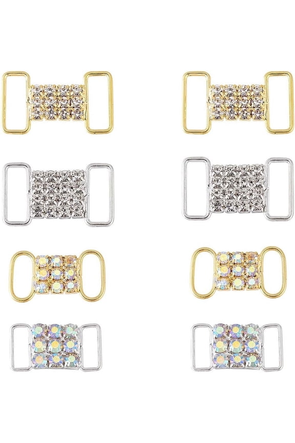 Shoelace Charms Rhinestone Shoe Charms D Shape Shoe Clip Charms Bling Shoe Accessories for Women Sneaker Casual Shoes Decoration for DIY Golden Silver