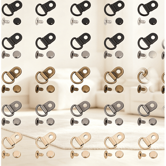 Shoelace Hook Metal Boot Lace Hooks Eyelet Repair Kit Mounting Clips Fittings DRing Eyelet Buckles with Rivets for Hiking Boots Repair Leather Boot Shoes