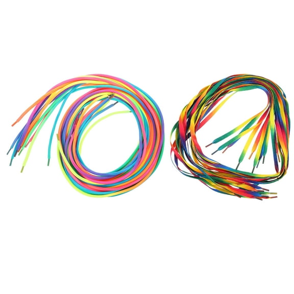 10 Pairs Round Colored Flat Shoe Laces 120cm Gradient Color Shoestrings