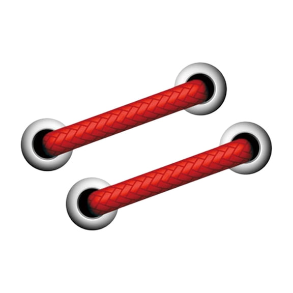 Shoelace Stitch Simulation Graphic Waterproof Vinyl Stickers Decal for Car Laptop Window Red 2-Pack