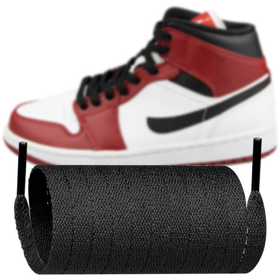 Shoelaces for Air Jordan 1/2/3/4/5/6/7/8 Replacement Flat Polyester Laces Sneaker Shoes(Color:Black,Size:55Inch)