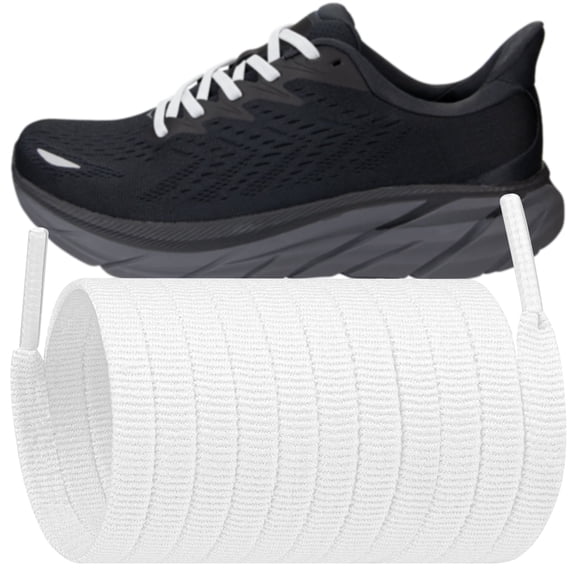 Shoelaces for Flat Shoe Laces Replacement Running Sneakers Shoes Strings(Color:White,Size:45Inch)
