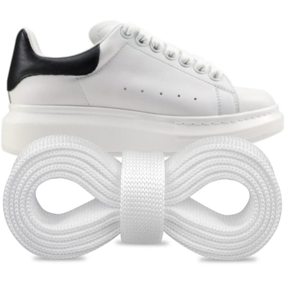 Shoelaces for Flat Shoe Laces Replacement Sneaker Shoes(Color:White,Size:55Inch)