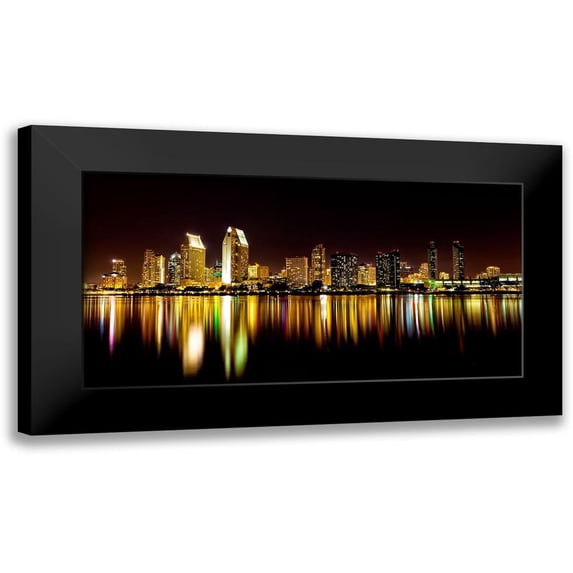 Shoemaker, Andrew 24x14 Black Modern Framed Museum Art Print Titled - San Diego Skyline