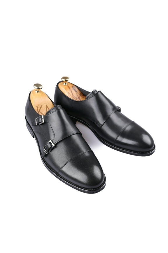 Shoes, 100% Leather Buckle Stylish and Classic Black Santo Men's Shoes