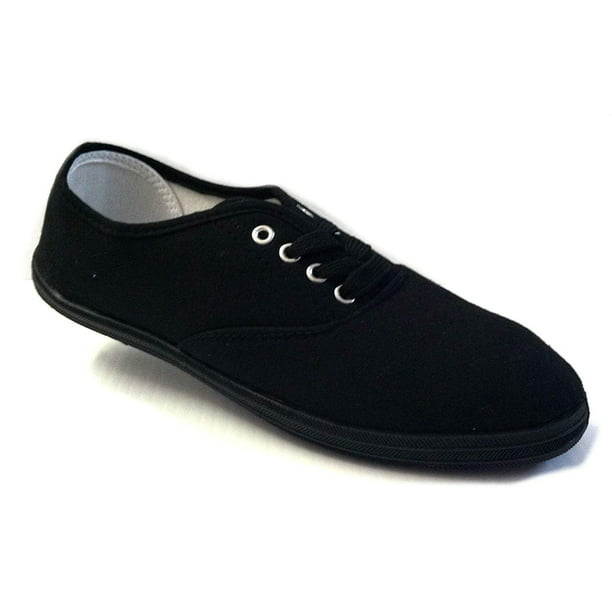 Shoes 18 Mens Casual Lace Up Canvas Sneaker Shoes (11, Black) - Walmart.com