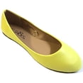 thumbnail image 1 of Shoes 18 Womens Ballerina Ballet Flat Shoes Solids & Leopards (6, Yellow Pu 8600), 1 of 3